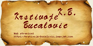 Krstivoje Bucalović vizit kartica